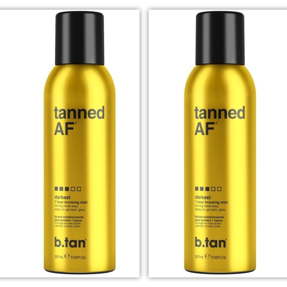b.tan Tanned AF Darkest 1 Hour Bronzing Mist Self Tanner Set of 2 (7 oz ea) NEW - Picture 1 of 5